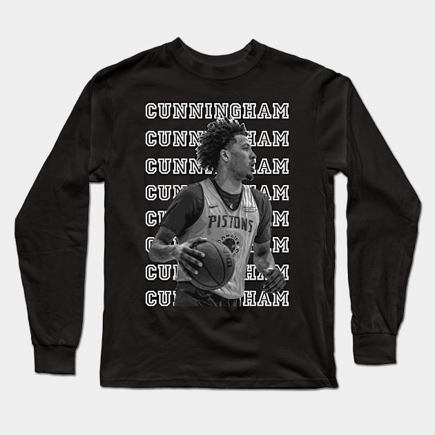 Cade Cunningham Basketball Long Sleeve T-Shirt by Playful Creatives